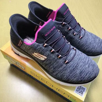 SKECHERS 경량 스니커즈 블랙/핑크 23.5cm