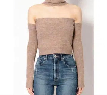 미착용 새상품 GYDA 초커 상의 베이지 프리 사이즈