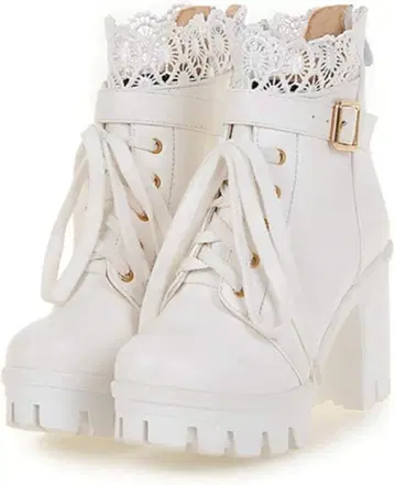 Guoyupika 숏부츠 레이스업 부츠