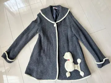 [ tomatsu ] 토마츠 푸들 자수 장식 울 코트