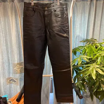 블랙 가죽 팬츠 34인치