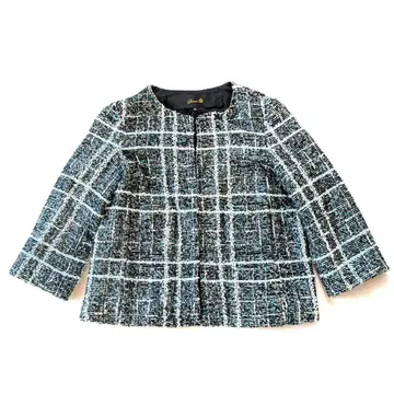 새상품급 Drawer 라메 트위드 노카라 자켓