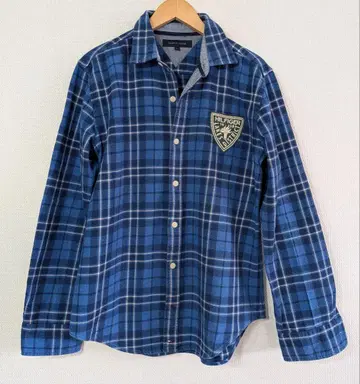 타미힐피거 체크 무늬 비에라지 긴팔 셔츠 L