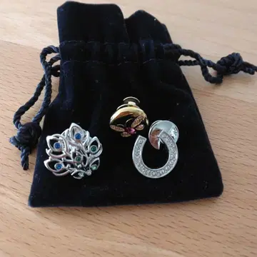 스와로브스키 핑 브로치 3개 세트