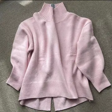 미사용급 ADAWAS 울 터틀넥 니트 핑크