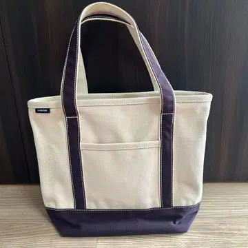 랜즈 엔드 토트백 빅 내추럴/트루 네이비
