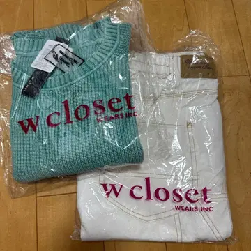 w closet 7부 니트 & 화이트 팬츠 프리