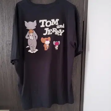 새상품 남성용 빅 사이즈 3L 톰과 제리 T셔츠 블랙