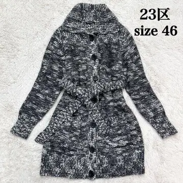 23구 롱 니트 가디건 알파카 혼방 벨트 포함 빅 사이즈 46