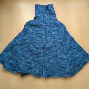 모헤어 혼방 블루 계열 니트 볼레로 가디건 긴팔