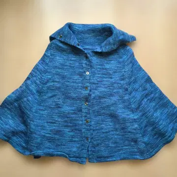 모헤어 혼방 블루 계열 니트 볼레로 가디건 긴팔