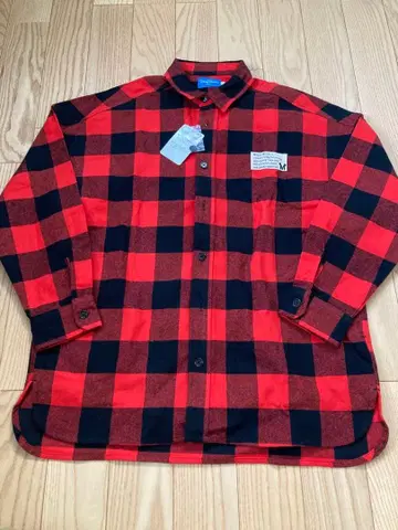 미사용 디즈니 리조트 플란넬 셔츠 M 버팔로 체크 레드