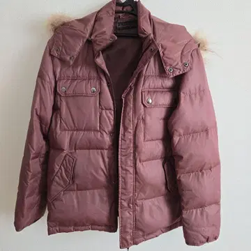 MORGAN 브라운 다운 자켓 퍼 포함