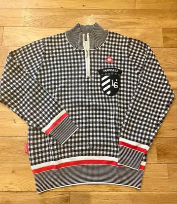 르꼬끄 스포르티브 체크 무늬 여성 스웨터 L