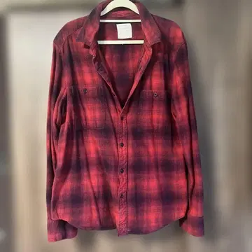 옴브레 체크 셔츠