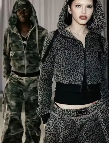 BADBLOOD 레오파드 무늬 레오파드 와이드 팬츠 M