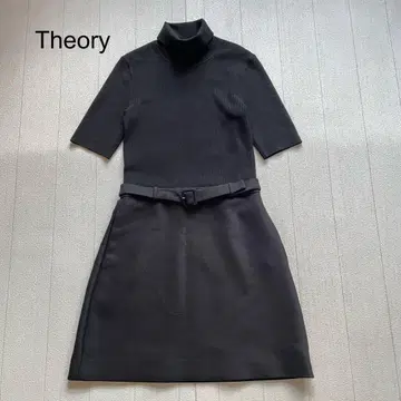 Theory 니트 콤보 드레스 블랙 S