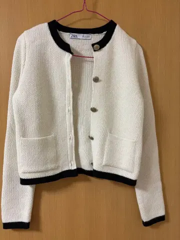 ZARA 아이보리 블랙 가디건