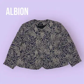 ALBION 추상 무늬 노카라 자켓 M 사이즈 긴팔 S-1393