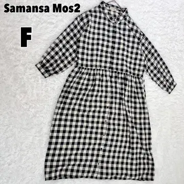 Samansa Mos2 사만사 모스모스 깅엄 체크 셔츠 원피스