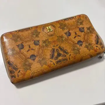 hirameki 별과 과일 무늬 가죽 장지갑