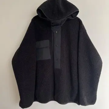 ENGINEERED GARMENTS 보아 플리스 스냅 후드티 XL 블랙