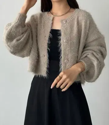 callautia 샤기 가디건 그레이지