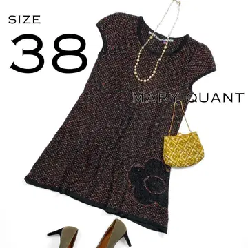 MARY QUANT 마리콴트 일본제 아크릴 트위드 로고 미니 원피스