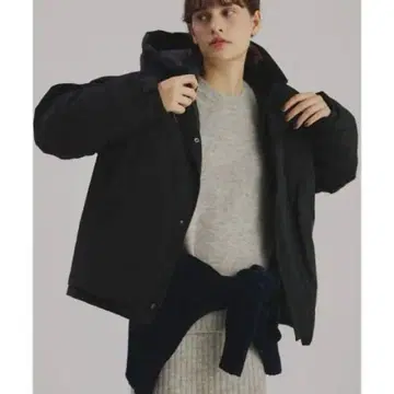 서니 라벨 후디 다운 재킷 // 블랙