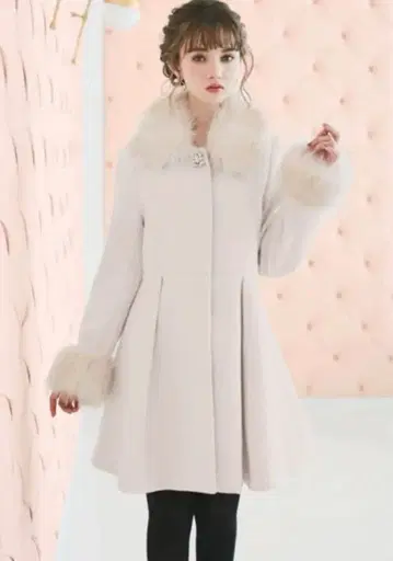 GRL 퍼 비쥬 플레어 코트 양산형 화이트 ze582