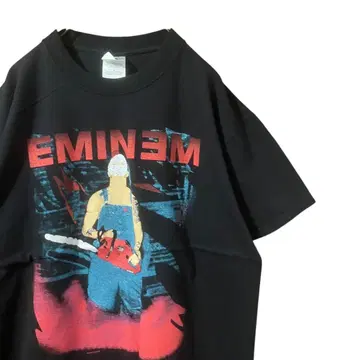 에미넴 EMINEM 프린트 T셔츠 체인소 블랙
