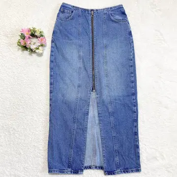 [ ZARA ] 데님 타이트 스커트 ( XS ) 프론트 척 슬릿