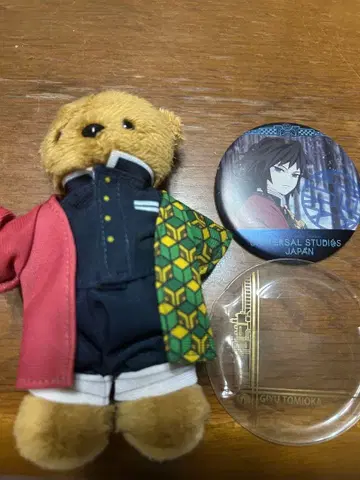 토미오카 기유 테디 베어 & 캔뱃지