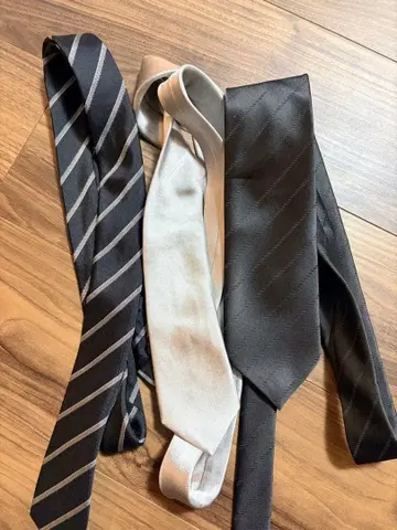 스트라이프 디자인 새틴 넥타이 2개 세트