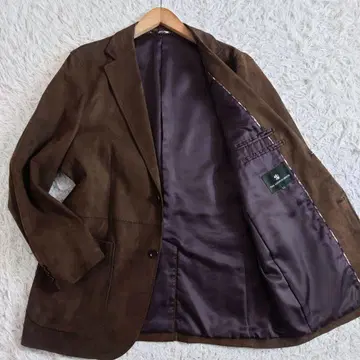 빅 사이즈 스카치 하우스 테일러드 자켓 인조 가죽 브라운 LL