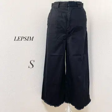 [ LEPSIM ] 크롭 와이드 팬츠 밑단 프린지 코튼 ap1434