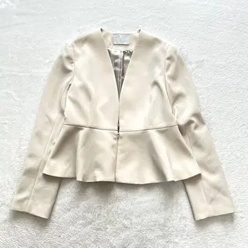 셀포드 노카라 자켓 페플럼 자켓 38