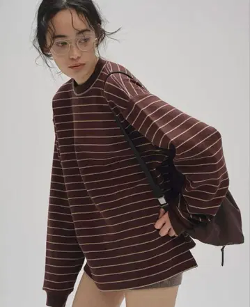 미사용 새상품 todayful Border Long T-shirts 초코