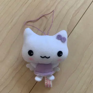 헤이세이 레트로 초레어 산엑스 시아와세 냥코 마스코트 스트랩 보라색