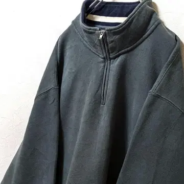 크라프트&바로 무지 하프 지퍼 맨투맨 트레이닝복 그린 L 구제 의류