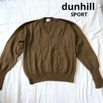 dunhill Sport 브라운 V넥 스웨터 L 던힐