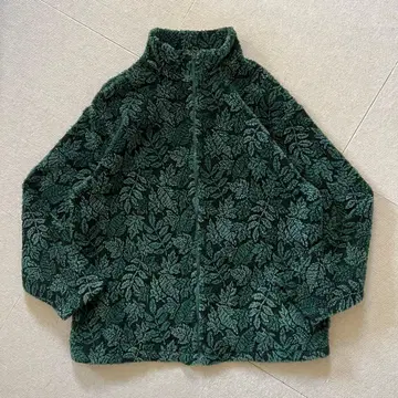 캐나다제 리프 무늬 샤기 플리스 자켓 M