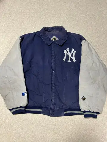 90s 뉴욕 양키스 바시티 자켓 네이비/그레이