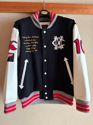 [ 새상품급 ] 캔터베리 바시티 자켓 가죽 소매 L 사이즈 빅 로고