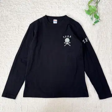 TFOA 해골 무늬 티셔츠 긴팔 셔츠 블랙 S CROWS y2k