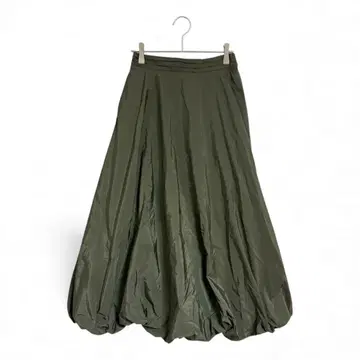 T589 RAW FUDGE 벌룬 롱 스커트 허리밴딩 카키 M
