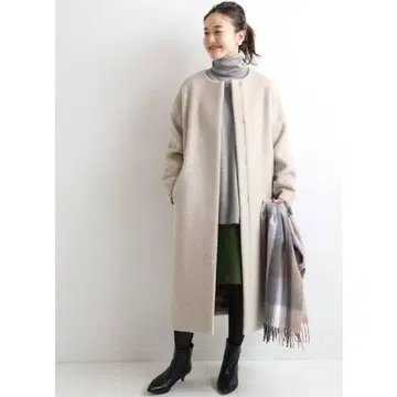 IENA 램스울 노카라 코트