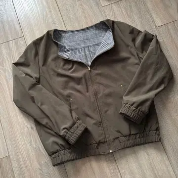 새상품급 그로브 grove 리버서블 자켓 체크 무지 L