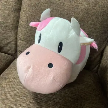 목장 이야기 소 봉제 인형 XL 딸기 핑크