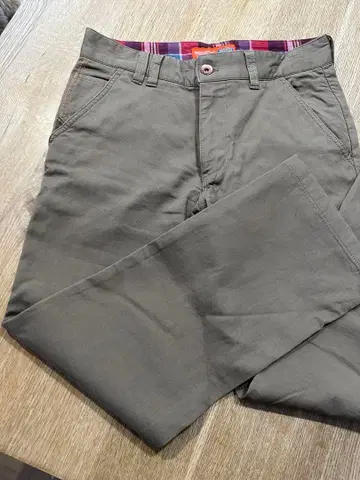 Dickies 치노 팬츠 빨간색 체크 안감 보온